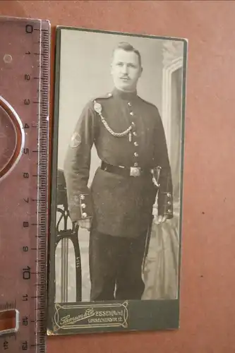 tolles altes CDV Foto - Portrait eines Soldaten Fahnenträger Abz.  Essen Ruhr 