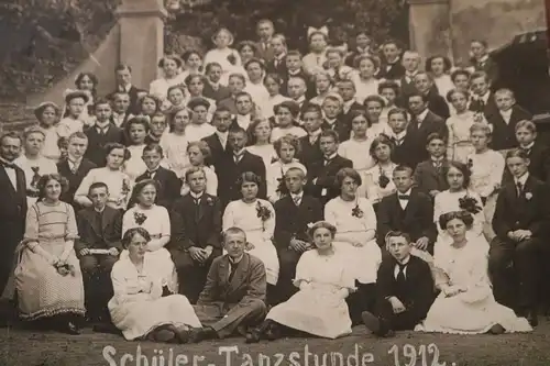 tolles altes Foto  Gruppe Personen - Schüler-Tanzstunde 1912 - Tanzschule