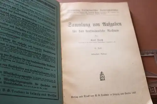 altes Buch - Karl Dröll - Aufgabensammlung II. Teil  kaufmännisches Rechnen 1927