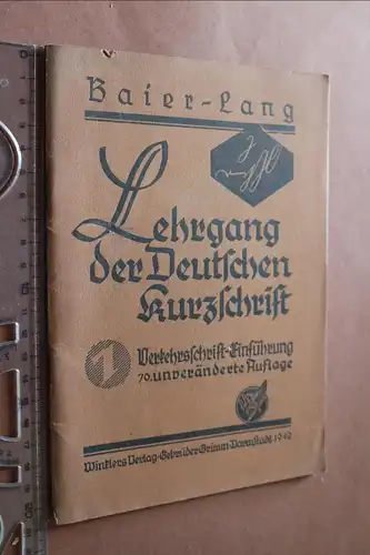 altes Heft  Baier-Lang - Lehrgang der Deutschen Kurzschrift 1942