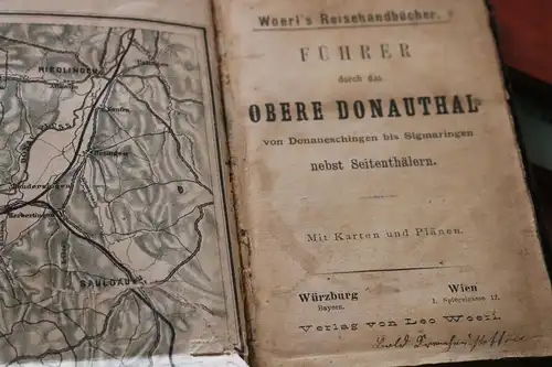 tolles altes Buch Woerl´s Reisehandbuch - Führer Obere Donauthal von 1888