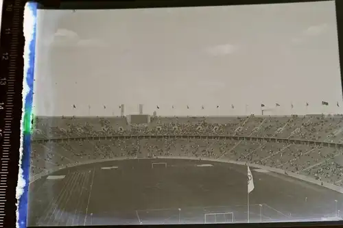 drei tolle alte Negative - Olympiastadion 1936 - Fußball und Parkplatz