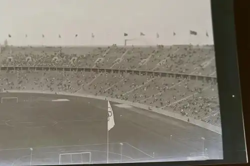 drei tolle alte Negative - Olympiastadion 1936 - Fußball und Parkplatz