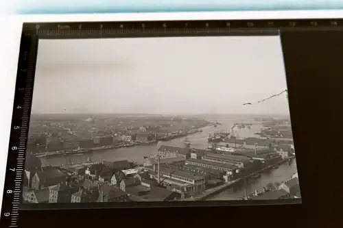 tolles altes Negativ Stadtansicht Hafen Copenhagen - 20-30er Jahre