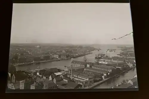 tolles altes Negativ Stadtansicht Hafen Copenhagen - 20-30er Jahre