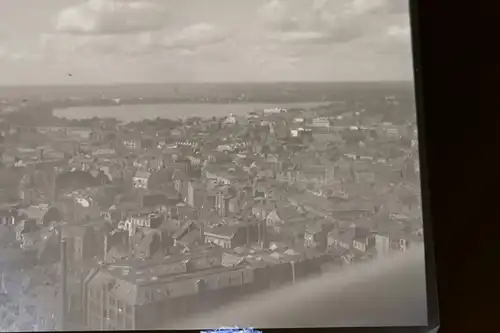 tolles altes Negativ Stadtansicht - Ort ???? See oder so ähnlich in der Mitte 