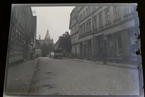 tolles altes Negativ - mir unbekannte Stadt ??? - 20-30er Jahre