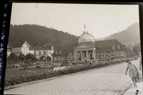 tolles altes Negativ - Kurhaus ? Kurbad ? Bad Grund - Harz mit Glaskuppel 20-30e