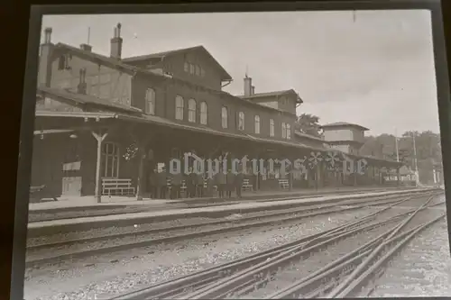 tolles altes Negativ - Bahnhof Dissen-Bad Rothenfelde  20-30er Jahre 