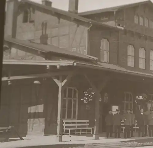 tolles altes Negativ - Bahnhof Dissen-Bad Rothenfelde  20-30er Jahre