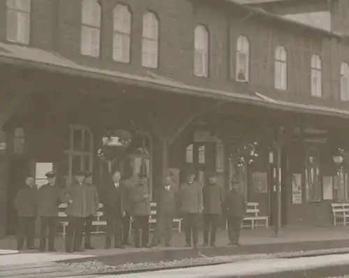 tolles altes Negativ - Bahnhof Dissen-Bad Rothenfelde  20-30er Jahre