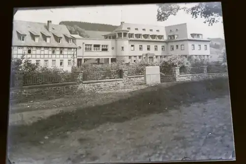 tolles altes Glasnegativ Kraghammer  Reichsbahn ??Schule Nierhof - 20-30er Jahre