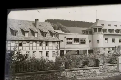 tolles altes Glasnegativ Kraghammer  Reichsbahn ??Schule Nierhof - 20-30er Jahre