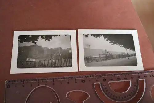 zwei alte Fotos - Raddampfer ?  und Anlegestelle Niederländer Dampfschifffahrt
