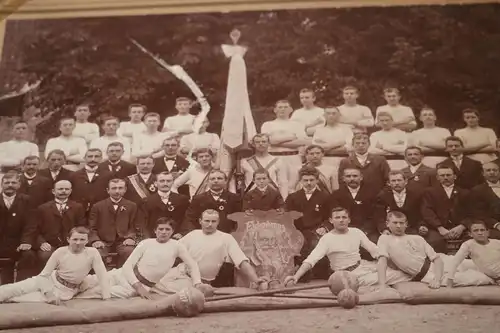 tolles großes altes Gruppenfoto Turnverein Männer, Gewichte - Ammern ? 1897