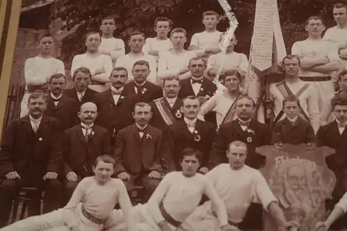 tolles großes altes Gruppenfoto Turnverein Männer, Gewichte - Ammern ? 1897