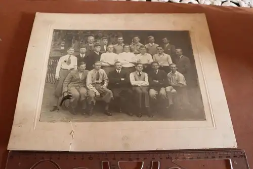 tolles altes Gruppenfoto - Knabenschule ?? junge Männer - Taucha-Leipzig