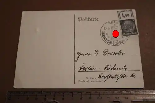 alte Postkarte - Hindenburgmarke - Sonderstempel - Staatsbesuch