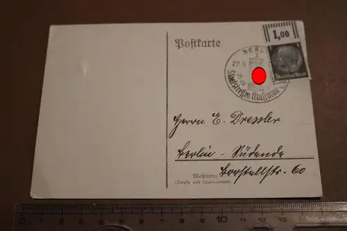 alte Postkarte - Hindenburgmarke - Sonderstempel - Staatsbesuch 