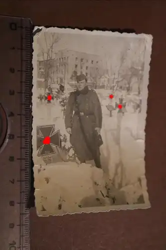 altes Foto -Soldatenfriedhof in Brijansk  Russland - 1942