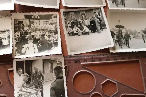 16 tolle alte Fotos Soldaten bei Festumzug Messkirch - Abt.  3 /267 