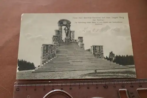 tolle alte Karte -  Fürst Karl Günther Denkmal Langen Berg bei Gehren 1912