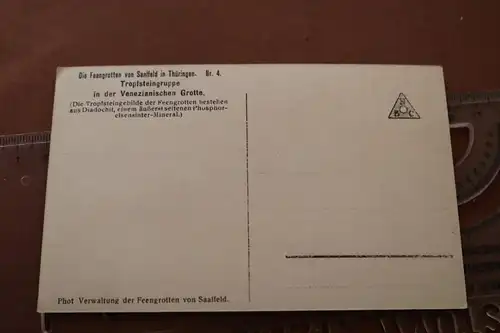 tolle alte Karte - Tropfsteingebilde Saalfelder Feengrotten 1910-20
