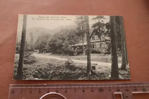 tolle alte Karte - Restaurant Silberner Mann  Rennetal Wernigerode 1913