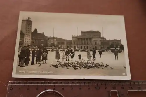 tolle alte Karte - Tauben auf dem Augustusplatz  - Leipzig  1930 