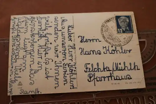 tolle alte Karte - Schwimmbad Finsterbergen Thür. Wald  50er Jahre 