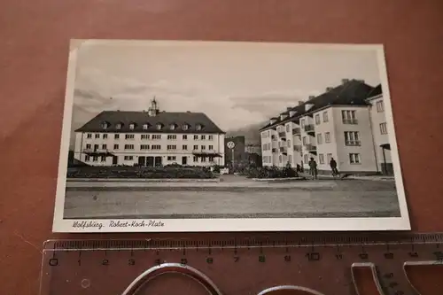 tolle alte Karte - Robert Koch Platz  Wolfsburg - VW Werk Hintergrund 1953