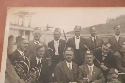 tolles altes Gruppenfoto - Musikverein Schmiedefeld -  20-30er Jahre