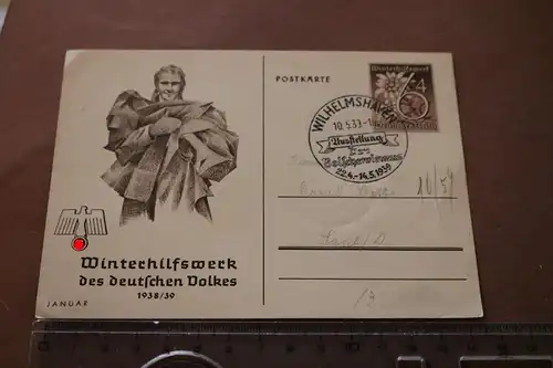 alte Ganzsache - WHW - 1938-39 - Sonderstempel Wilhelmshaven 