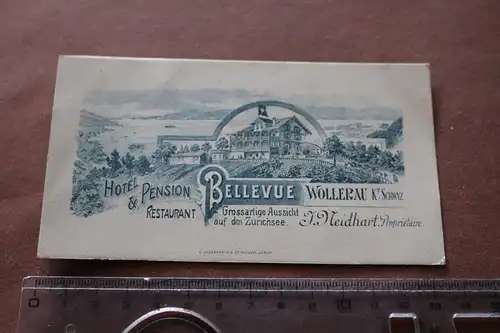 alte Visitenkarte - Hotel & Pension Bellevue in Wöllerau 1910-20 ??