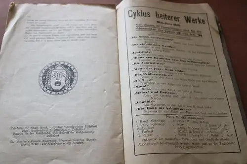 tolles altes Programmheft ?  Masken - Düsseldorfer Schauspielhaus 1910