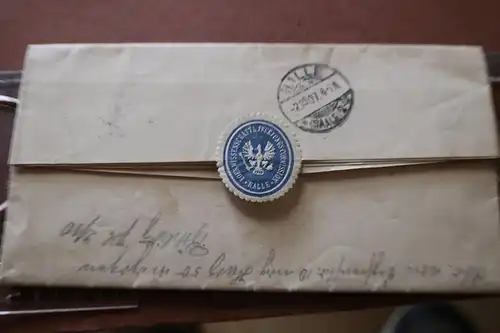 alter Brief mit Siegelmarke Königl. Wissenschafts-Commission Halle 1907