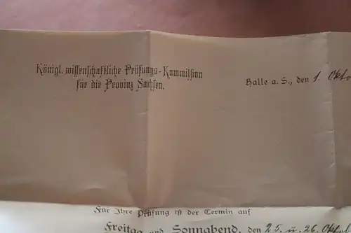 alter Brief mit Siegelmarke Königl. Wissenschafts-Commission Halle 1907