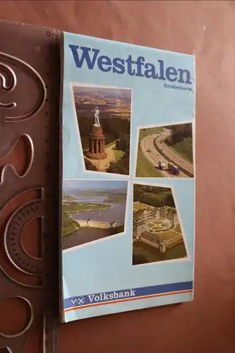 tolle große alte Straßenkarte Westfalen - Volksbank  80-90er Jahre ?