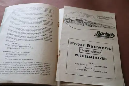 tolles altes Mitteilungsheft - Wilhelmshavener Segel-Club e.V. 1953