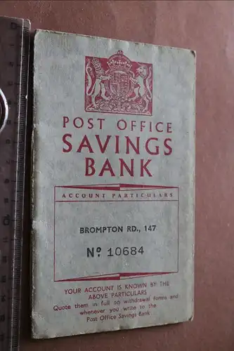 altes Sparbuch ? Post Office Savings Bank  1952