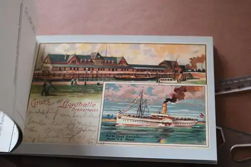 tolle Ansichtskartenmappe - 10 Karten - Auswanderergrüße auf alten Postkarten 
