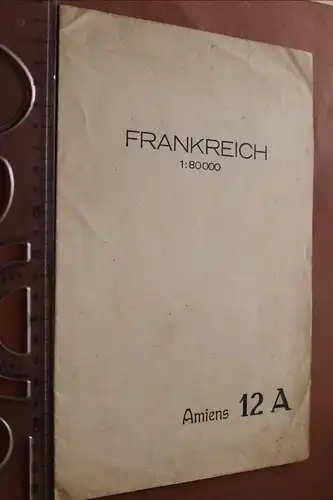 alte Landkarte Frankreich Raum Amiens 12A ??  1:80000  von 1915 - militärisch ?