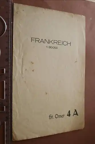 alte Landkarte Frankreich Raum St. Omer 4A ??  1:80000  von 1915 - militärisch ?