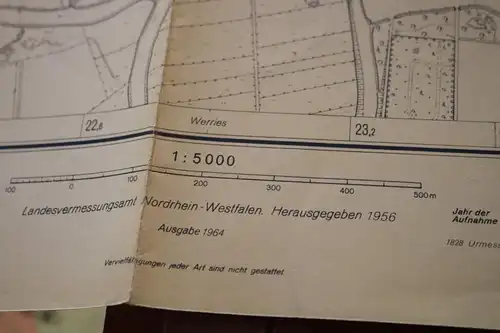 alte deutsche Grundkarte - 1:5000 Westhusen - Ausgabe 1964