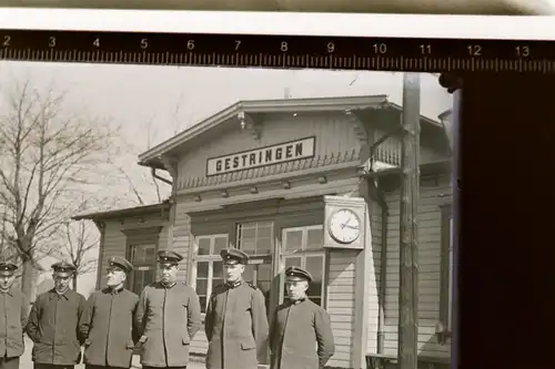 tolles altes Glasnegativ - Bahnhof Gestringen  - 30er Jahre