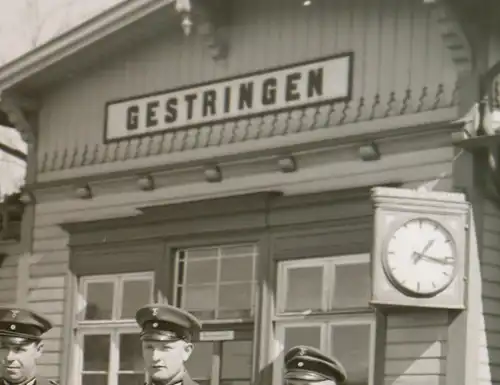 tolles altes Glasnegativ - Bahnhof Gestringen  - 30er Jahre 