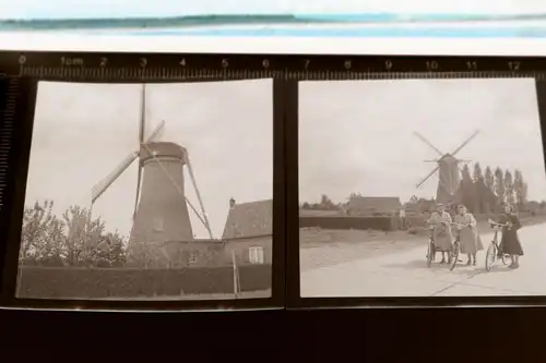 zwei tolle alte Negative - mir unbekannte Windmühle - 30-50er Jahre