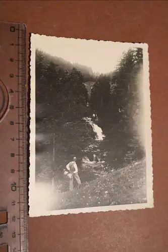 tolles altes Foto - mir unbekannter Wasserfall - Berge - 1910-20 ?
