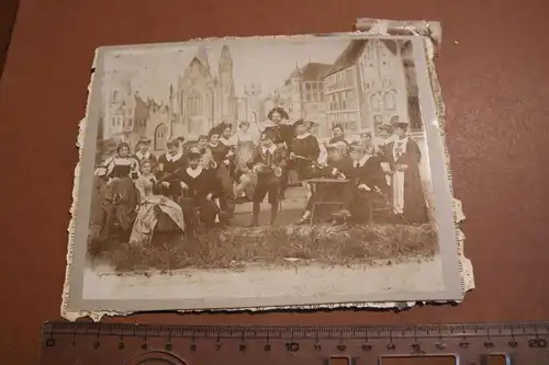 tolles altes Gruppenfoto - Schauspieler - Freilufttheater ?? Leinwand - Kostüme 