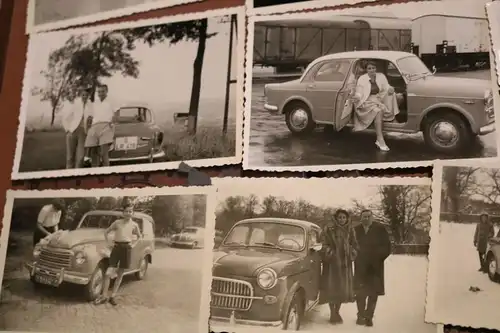 13 tolle alte Fotos Oldtimer Fiat 500 Topolino Giardiniera und NSU Fiat 1100 ???